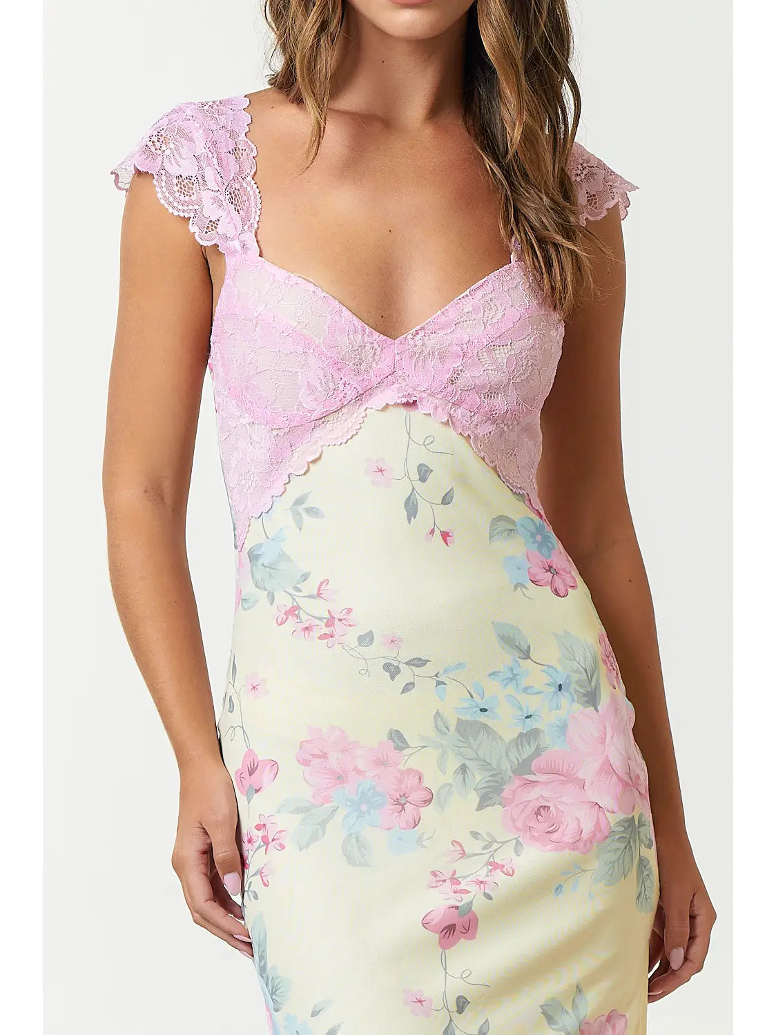 Aimee Mesh Floral Maxi Dress
