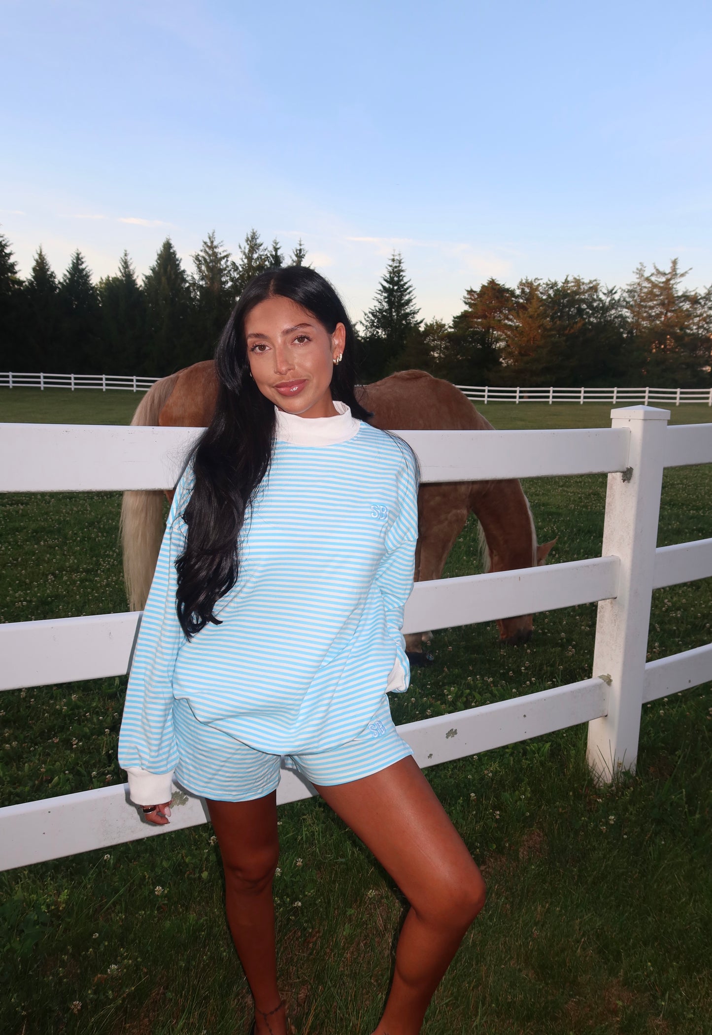 Cotton Candy Stripe Set- Ocean Mist