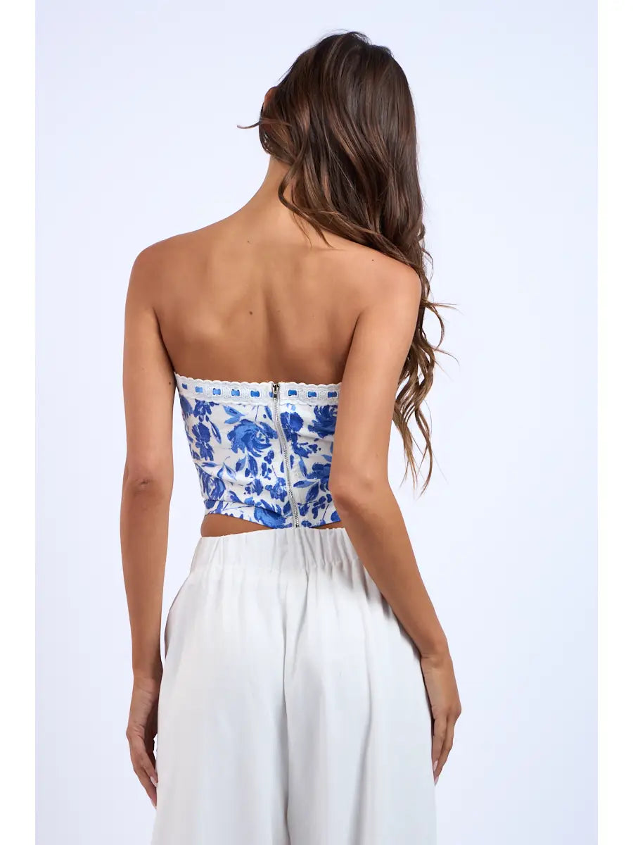 Celina Lace Trim Tube Top