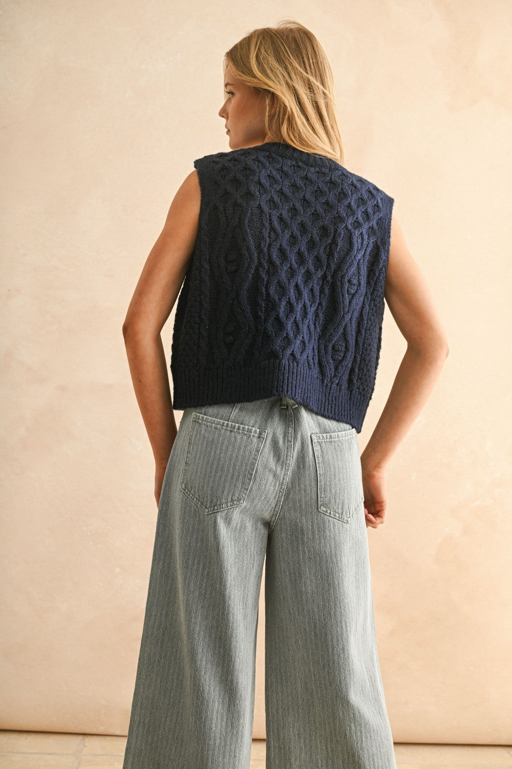 Helena Tie Cable Knitted Vest