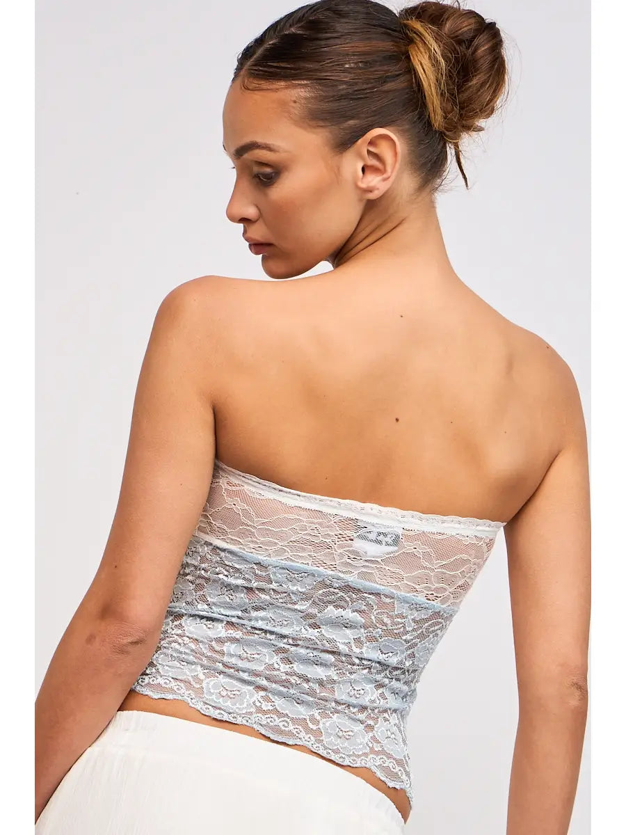 Lara Lace Trim Tube Top