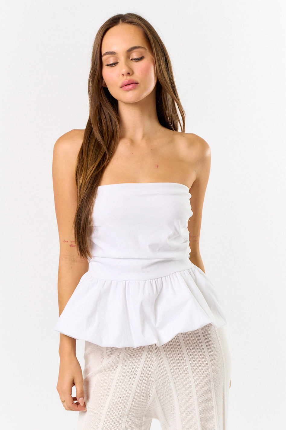 Mona Bubble Tube Top // White