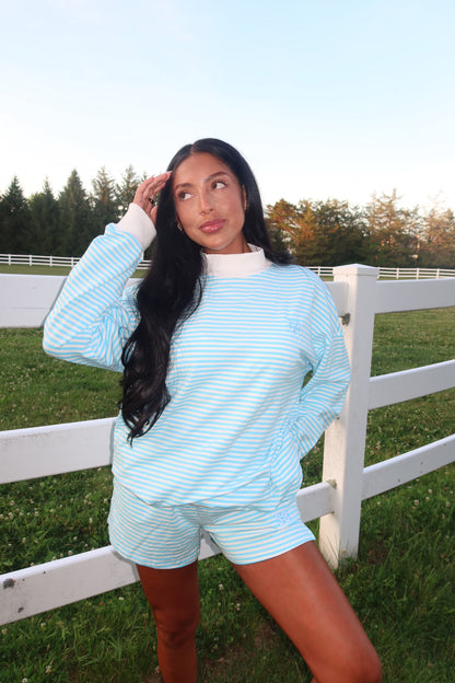 Cotton Candy Stripe Set- Ocean Mist