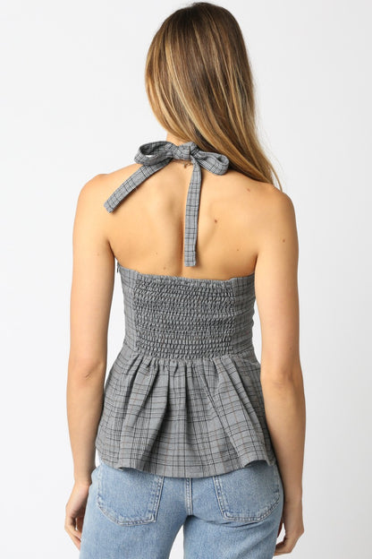 Brenda Checkered Halter Top
