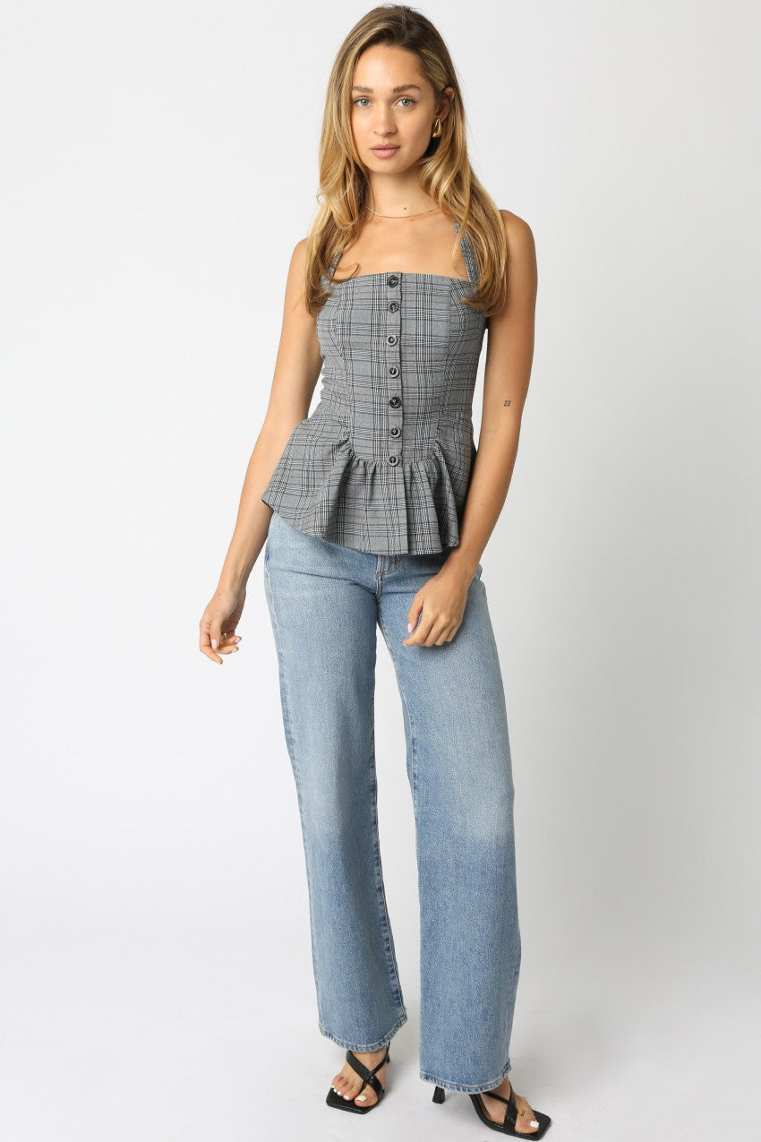 Brenda Checkered Halter Top