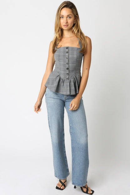 Brenda Checkered Halter Top