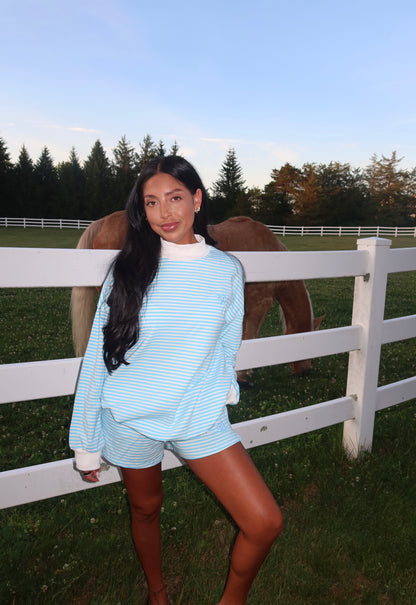 Cotton Candy Stripe Set- Ocean Mist