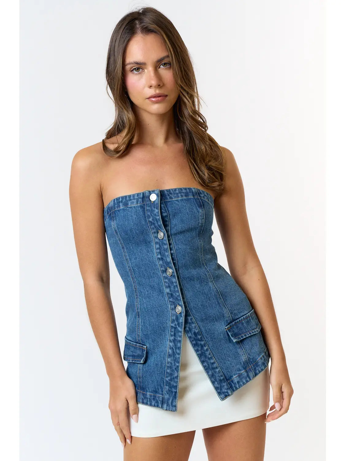 Deanna Denim Tube Top