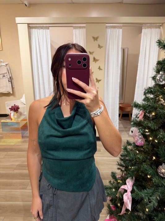 Emerald Edge Suede Top