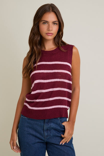 Erika Sleeveless Sweater Top