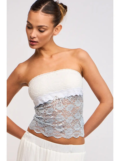 Lara Lace Trim Tube Top