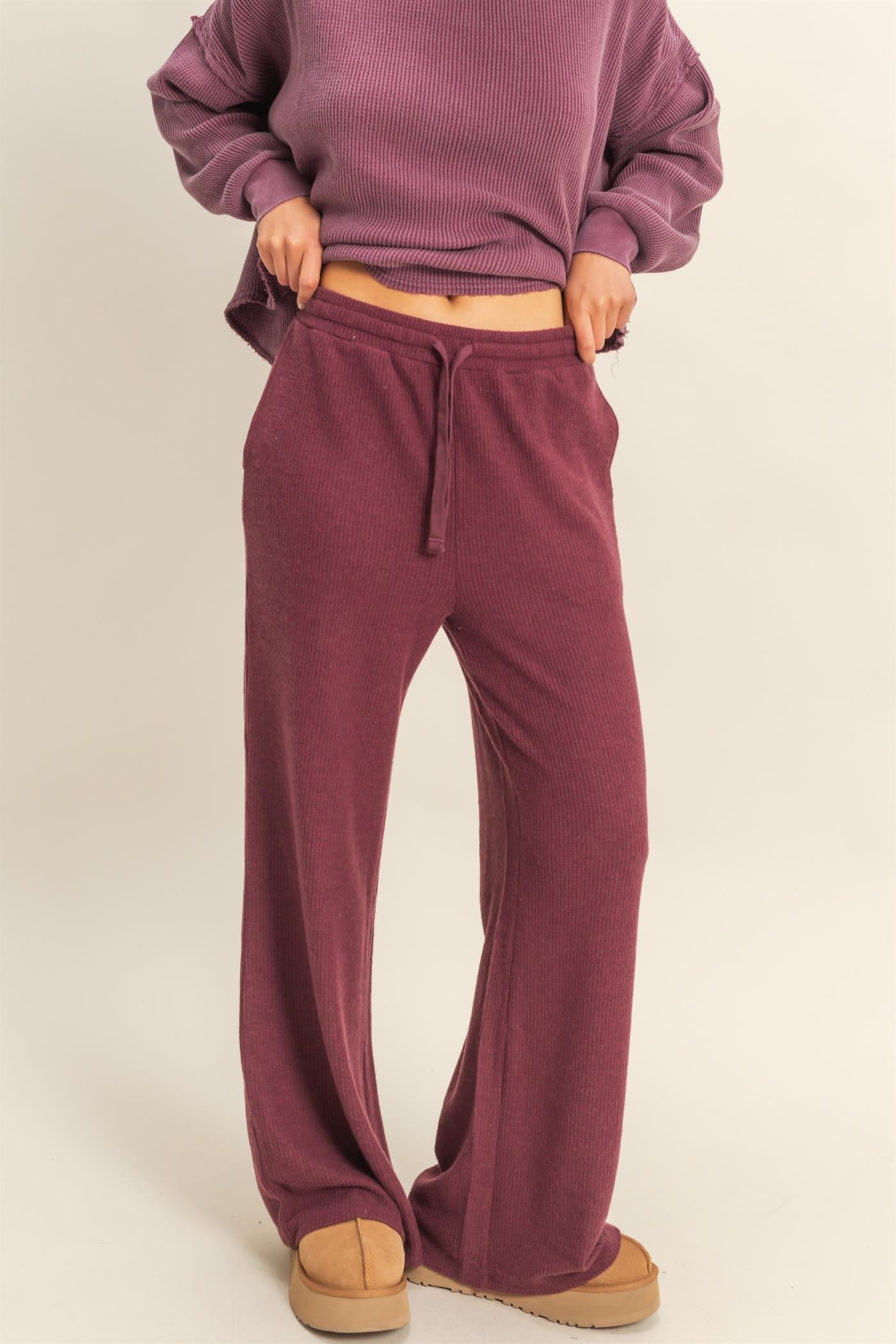 Leni Lounge Pants // Dark Cherry