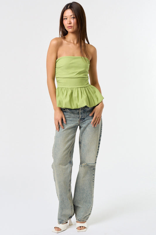 Mona Bubble Tube Top // Lime