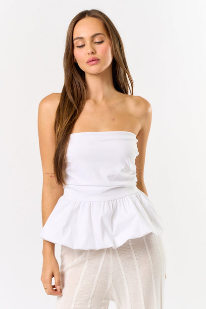 Mona Bubble Tube Top // White