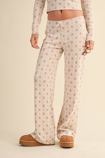 Teddy Bear Pajama Lounge Set \\ Beige