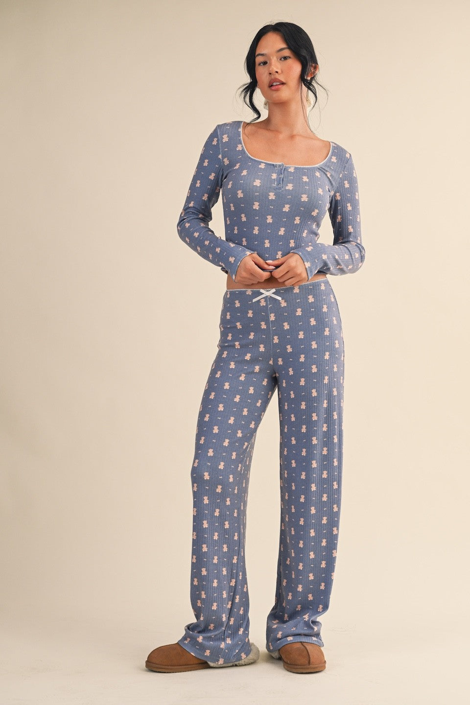 Teddy Bear Pajama Lounge Set \\ Navy