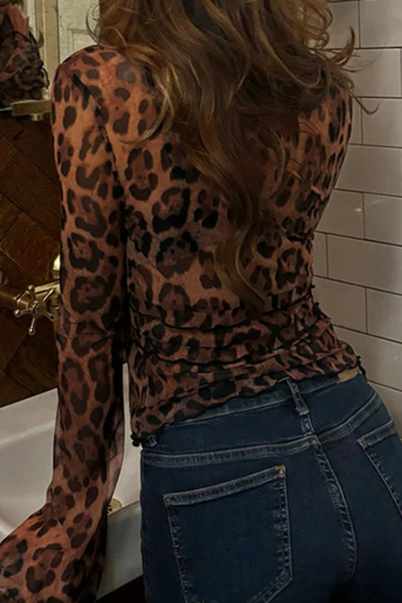 The Mya Cheetah Sheer Top