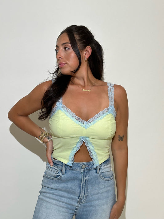 Apple Green Lace Tank