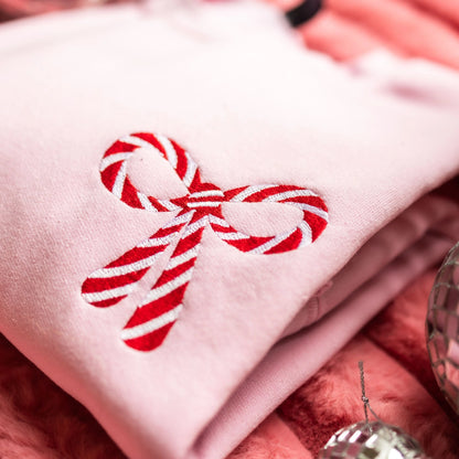 Candy Cane Bow Crewneck